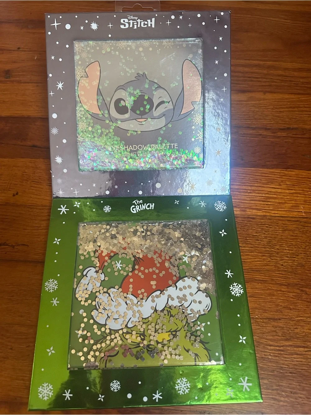 Disney Stitch & Grinch Glitter Eyeshadow Palette Set New